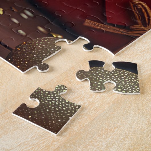 Cocker Spaniel Hond Met Kerstcadeaus Open Haard Legpuzzel (Zijkant)