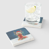 Cocker Spaniel-hond met kerstcadeaus Stenen Onderzetter (Zijkant)