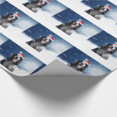 Cocker Spaniel Hond Met Kerstmis Santa Hat Cadeaupapier (Hoek)