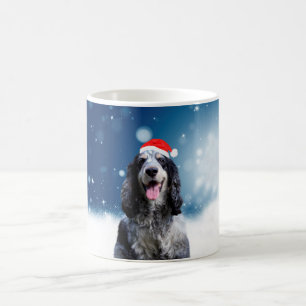 Cocker Spaniel Hond Met Kerstmis Santa Hat Koffiemok