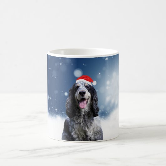 Cocker Spaniel Hond Met Kerstmis Santa Hat Koffiemok (Center)