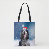 Cocker Spaniel Hond Met Kerstmis Santa Hat Tote Bag (Voorkant)