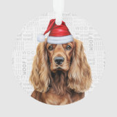 Cocker Spaniel-hond met naam en foto Kerstmis Ornament (achterkant)