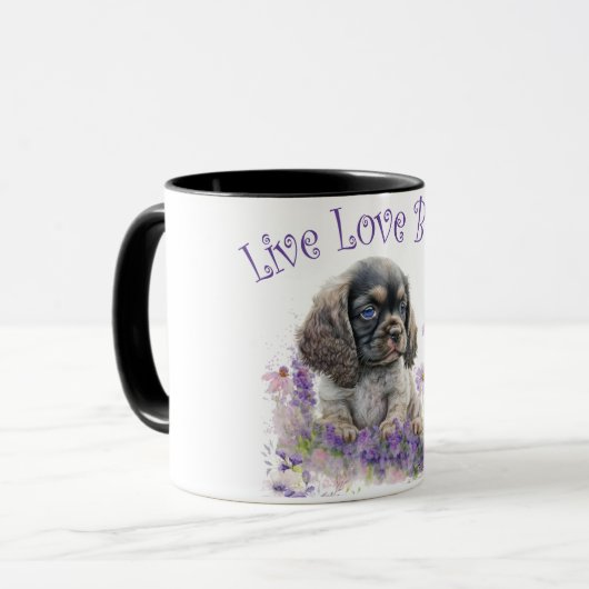 Cocker Spaniel Hond Mom Floral Mok (Voorkant links)