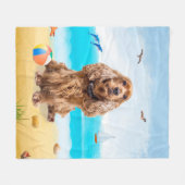 Cocker Spaniel hond op het strand Fleece Deken (Voorkant (Horizontaal))