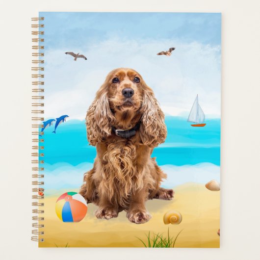 Cocker Spaniel hond op het strand Planner (Voorkant)