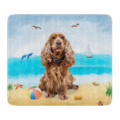 Cocker Spaniel hond op het strand Snijplank (Voorkant)