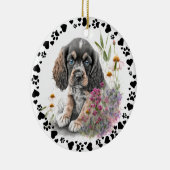 Cocker Spaniel Hond Paws Harten Pet Foto Keramisch Ornament (Rechts)