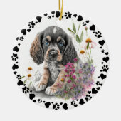 Cocker Spaniel Hond Paws Harten Pet Foto Keramisch Ornament (Voorkant)