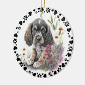 Cocker Spaniel Hond Paws Harten Pet Foto Keramisch Ornament (Links)