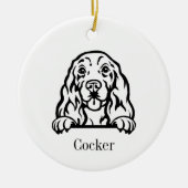 Cocker Spaniel hond Persoonlijke huisdierornament, Keramisch Ornament (Voorkant)