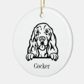 Cocker Spaniel hond Persoonlijke huisdierornament, Keramisch Ornament (Links)