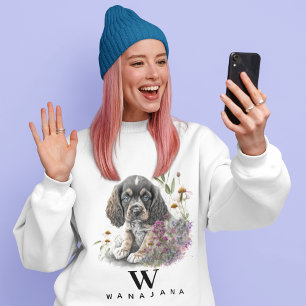 Cocker Spaniel Hond Pet Custom Fotonaam Monogram Trui