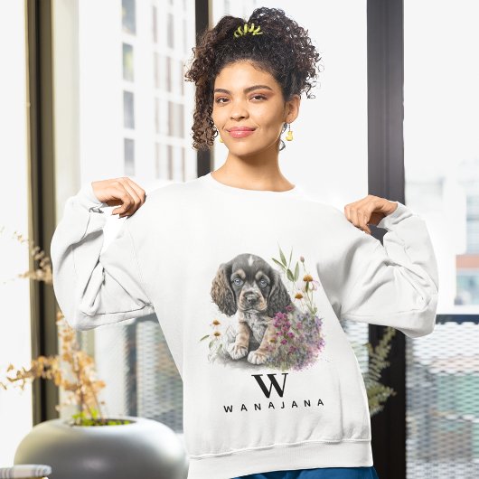 Cocker Spaniel Hond Pet Custom Fotonaam Monogram Trui