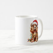 Cocker Spaniel Hond Puppy Kerstmis Koffiemok (Voorkant rechts)