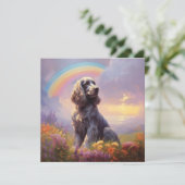 Cocker Spaniel Hond Regenboogbrug Aangepaste Naam (Staand voorkant)