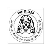 Cocker Spaniel Hond Retouradres Familie Rubberstempel (Afrduk)