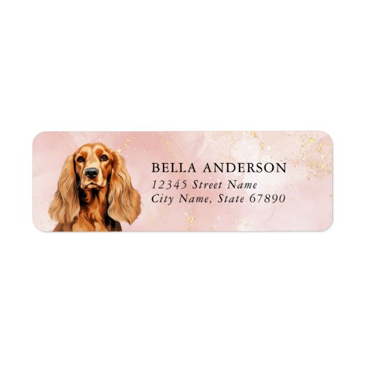 Cocker Spaniel Hond Retouradres Labels (Voorkant)