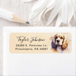 Cocker Spaniel-hond Retouradreslabel Etiket