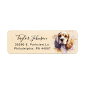 Cocker Spaniel-hond Retouradreslabel Etiket (Voorkant)