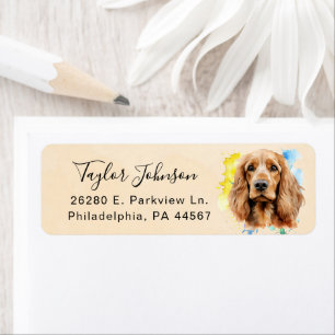Cocker Spaniel-hond Retouradreslabel Etiket