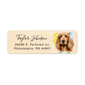 Cocker Spaniel-hond Retouradreslabel Etiket (Voorkant)