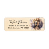 Cocker Spaniel-hond Retouradreslabel Etiket (Voorkant)