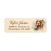 Cocker Spaniel-hond Retouradreslabel Etiket (Voorkant)