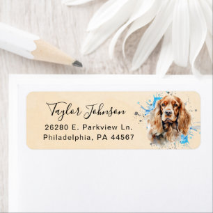 Cocker Spaniel-hond Retouradreslabel Etiket