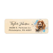 Cocker Spaniel-hond Retouradreslabel Etiket (Voorkant)