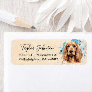 Cocker Spaniel-hond Retouradreslabel Etiket
