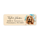 Cocker Spaniel-hond Retouradreslabel Etiket (Voorkant)