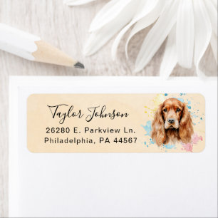 Cocker Spaniel-hond Retouradreslabel Etiket