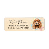 Cocker Spaniel-hond Retouradreslabel Etiket (Voorkant)