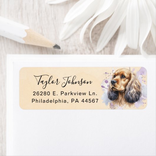 Cocker Spaniel-hond Retouradreslabel Etiket (Insitu)