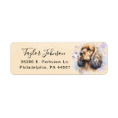 Cocker Spaniel-hond Retouradreslabel Etiket (Voorkant)