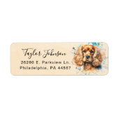 Cocker Spaniel-hond Retouradreslabel Etiket (Voorkant)