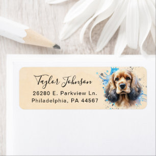 Cocker Spaniel-hond Retouradreslabel Etiket