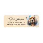 Cocker Spaniel-hond Retouradreslabel Etiket (Voorkant)
