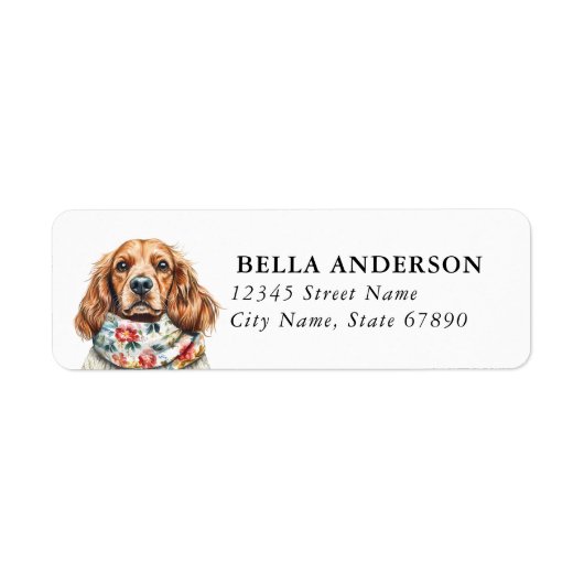 Cocker Spaniel-hond retouradreslabels Etiket (Voorkant)