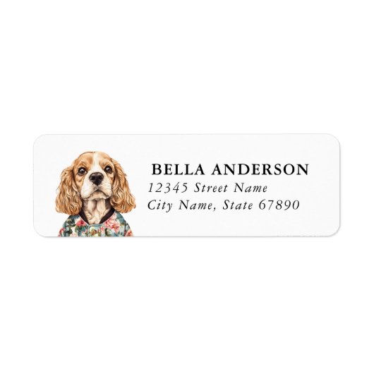 Cocker Spaniel-hond retouradreslabels Etiket (Voorkant)