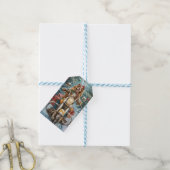 Cocker Spaniel Hond Rijden Motorfiets Kerstmis Cadeaulabel (Met Touw)