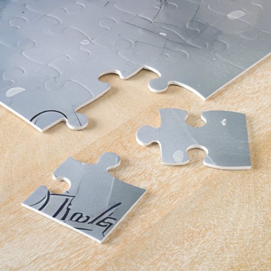 Cocker Spaniel Hond Rijden Motorfiets Kerstmis Legpuzzel (Zijkant)