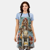 Cocker Spaniel Hond Rijden Motorfiets Kerstmis Schort (Gedragen)