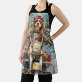 Cocker Spaniel Hond Rijden Motorfiets Kerstmis Schort (Insitu)