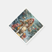 Cocker Spaniel Hond Rijden Motorfiets Kerstmis Servet (Hoek)