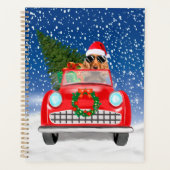 Cocker Spaniel hond rijdt auto in sneeuw Kerstmis  Planner (Voorkant)