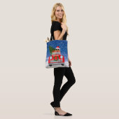 Cocker Spaniel hond rijdt auto in sneeuw Kerstmis Tote Bag (Op model)