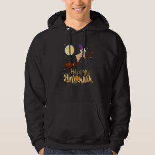 Cocker Spaniel-hond rijdt met heks op jachtgeweer Hoodie