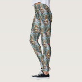 Cocker Spaniel Hond Rijdt op Motorfiets Kerstmis Leggings (Links)